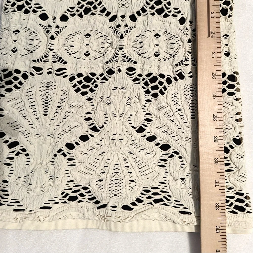 Free People Intimately Medallion Crochet Sleeveless Tank Bodycon Dress M/L Ivory